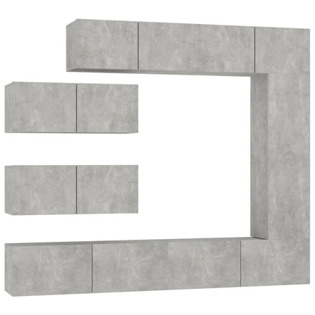 7 Piece Tv Cabinet Set Concrete Grey Engineered Wood