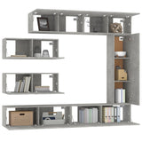 7 Piece Tv Cabinet Set Concrete Grey Engineered Wood