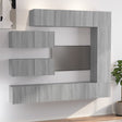 7 Piece Tv Cabinet Set Grey Sonoma Engineered Wood