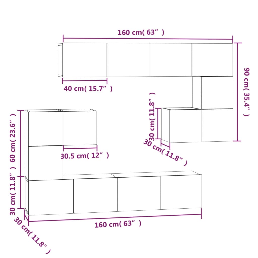 Wall-Mounted Tv Cabinet Engineered Wood