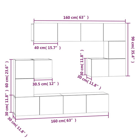 Wall-Mounted Tv Cabinet Engineered Wood