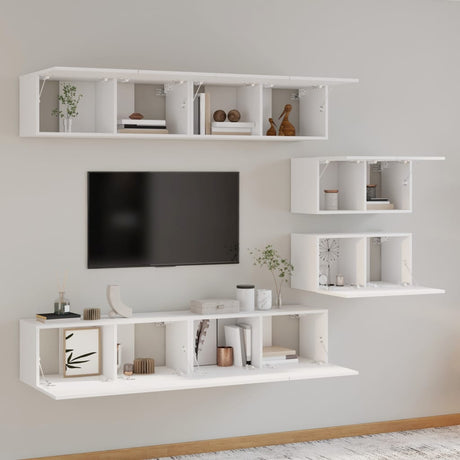 4 Piece Tv Cabinet Set Engineered Wood