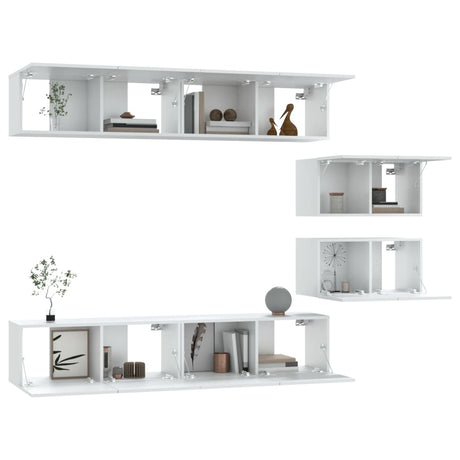 4 Piece Tv Cabinet Set Engineered Wood