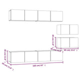 4 Piece Tv Cabinet Set Engineered Wood
