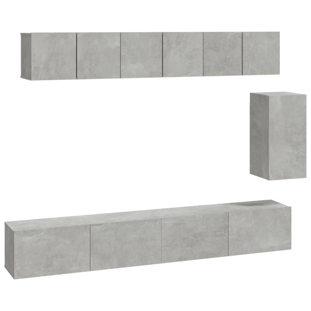 6 Piece Tv Cabinet Set Engineered Wood