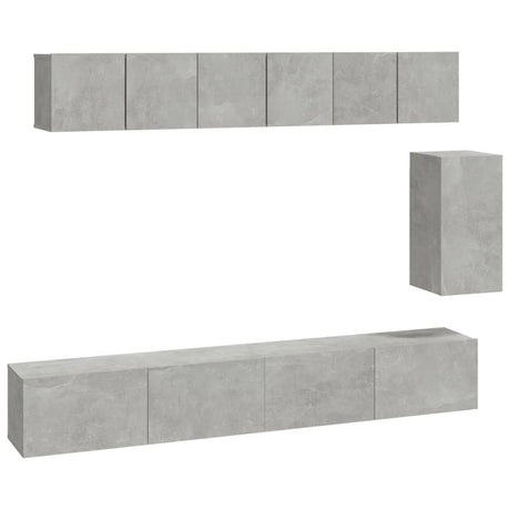 6 Piece Tv Cabinet Set Engineered Wood