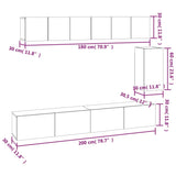 6 Piece Tv Cabinet Set Engineered Wood