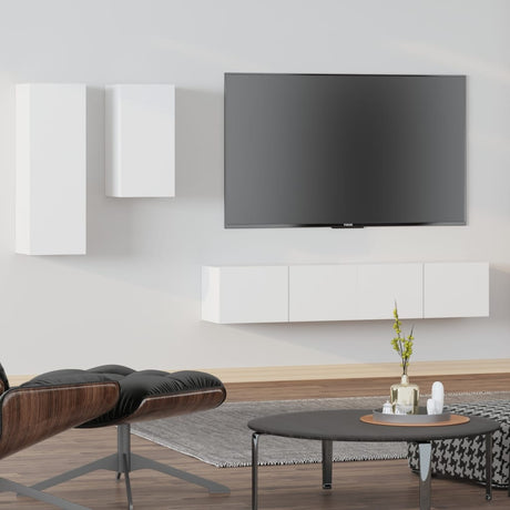 4 Piece Tv Cabinet Set Engineered Wood