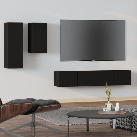 4 Piece Tv Cabinet Set Engineered Wood