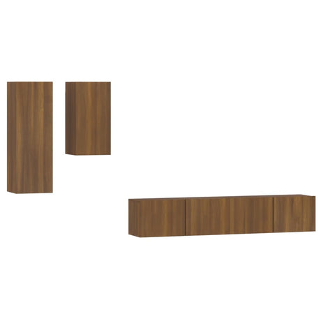 4 Piece Tv Cabinet Set Engineered Wood