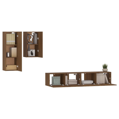 4 Piece Tv Cabinet Set Engineered Wood