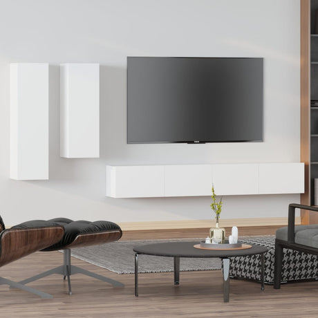 4 Piece Tv Cabinet Set Engineered Wood