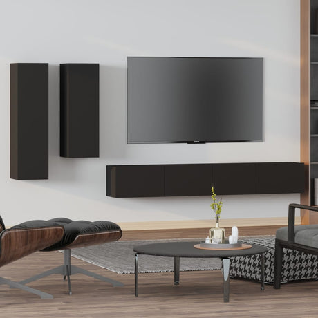 4 Piece Tv Cabinet Set Engineered Wood