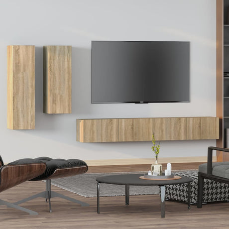 4 Piece Tv Cabinet Set Engineered Wood