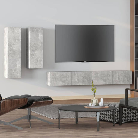 4 Piece Tv Cabinet Set Engineered Wood