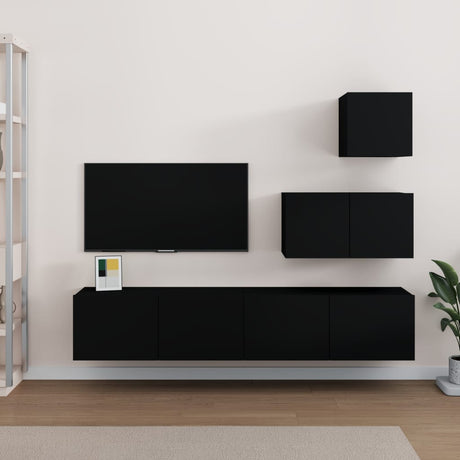 4 Piece Tv Cabinet Set Engineered Wood