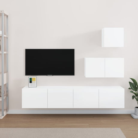 4 Piece Tv Cabinet Set Engineered Wood