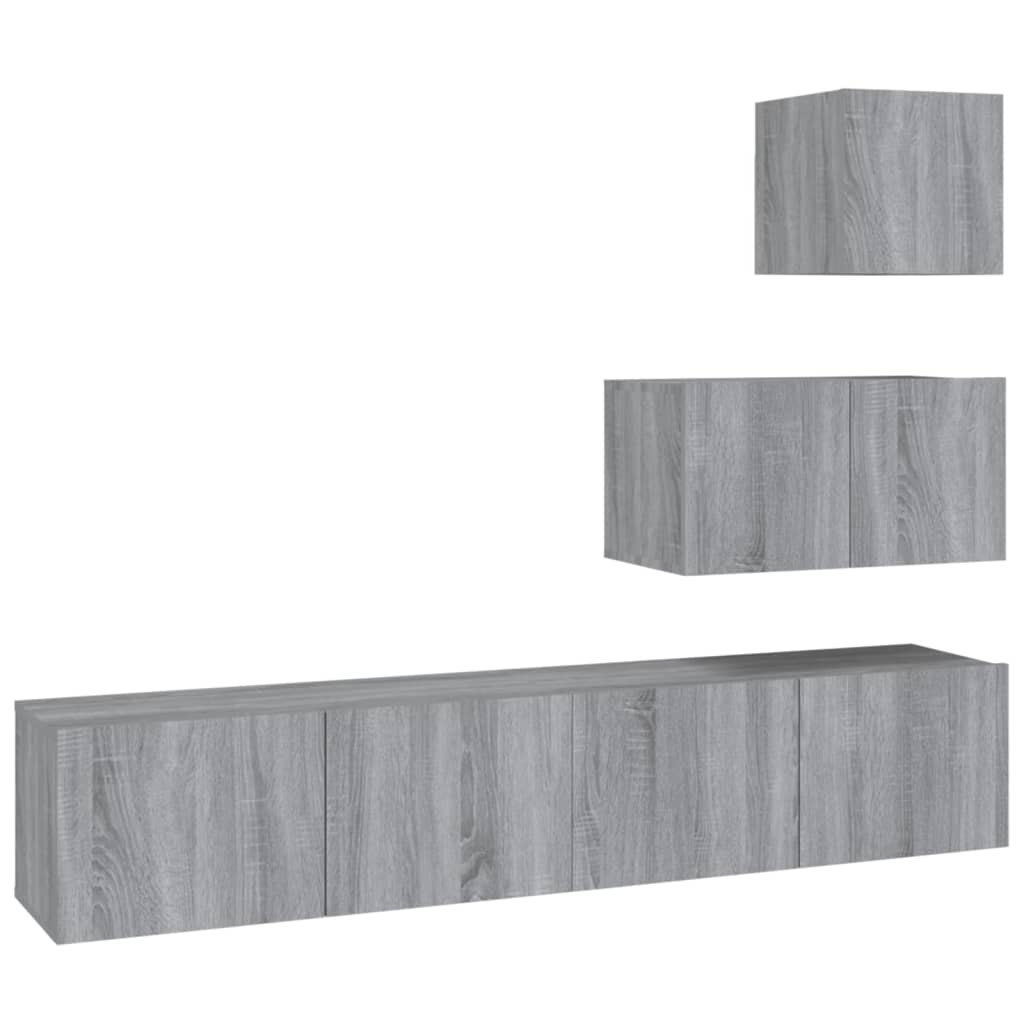 4 Piece Tv Cabinet Set Engineered Wood