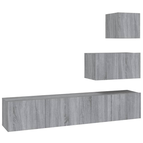 4 Piece Tv Cabinet Set Engineered Wood