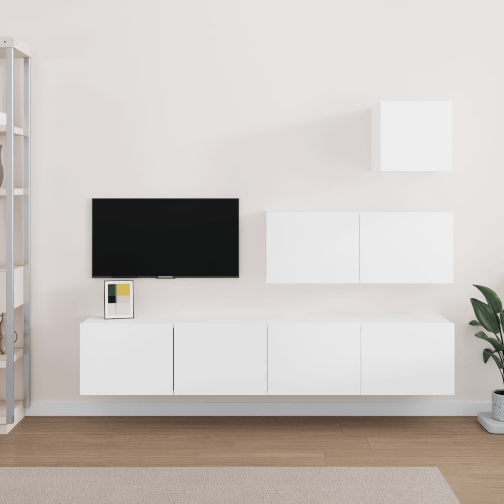 4 Piece Tv Cabinet Set Engineered Wood