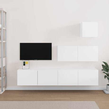 4 Piece Tv Cabinet Set Engineered Wood
