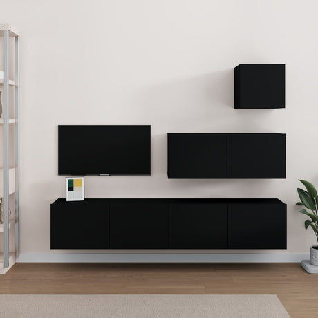4 Piece Tv Cabinet Set Engineered Wood