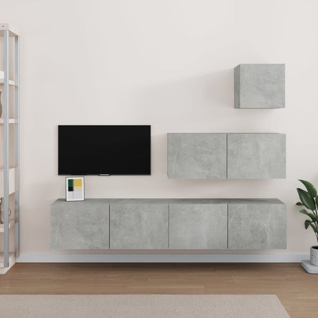 4 Piece Tv Cabinet Set Engineered Wood