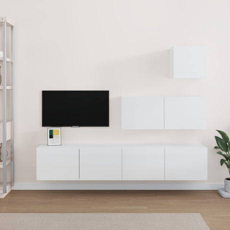 4 Piece Tv Cabinet Set Engineered Wood