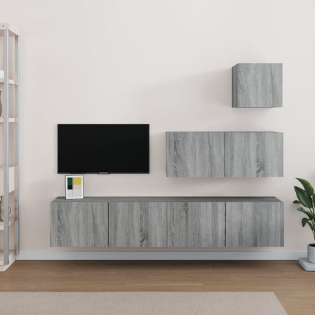 4 Piece Tv Cabinet Set Engineered Wood