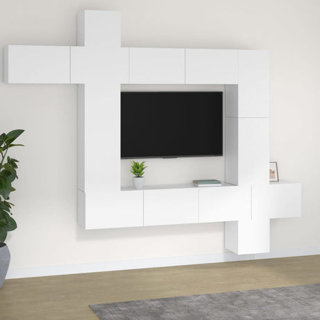 9 Piece Tv Cabinet Set Engineered Wood