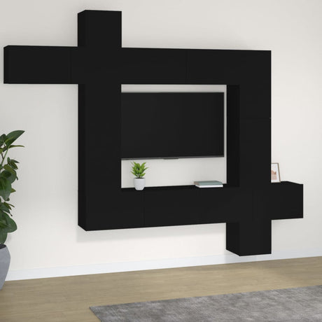 9 Piece Tv Cabinet Set Engineered Wood