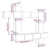 9 Piece Tv Cabinet Set Engineered Wood