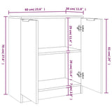Sideboards 2 Pcs 60X30X70 Cm Engineered Wood