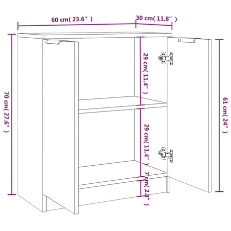 Sideboards 2 Pcs 60X30X70 Cm Engineered Wood