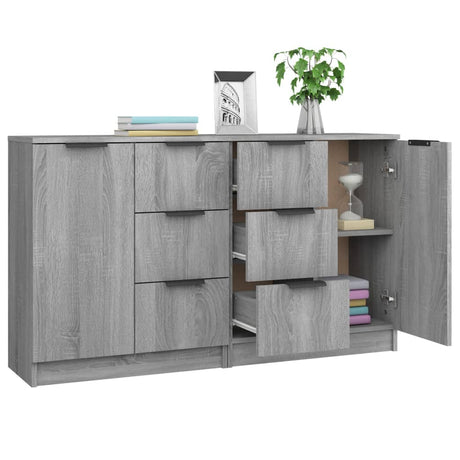 Sideboards 2 Pcs 60X30X70 Cm Engineered Wood