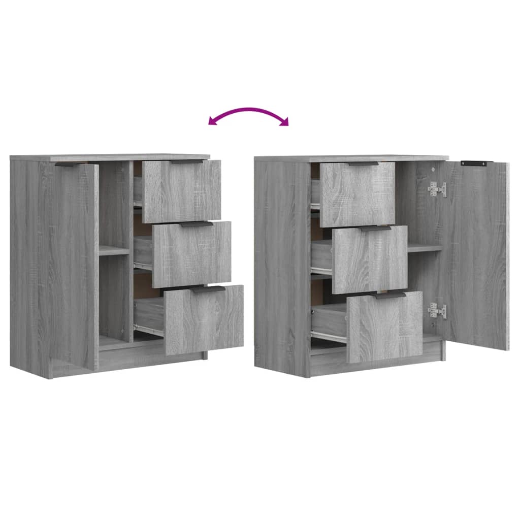 Sideboards 2 Pcs 60X30X70 Cm Engineered Wood