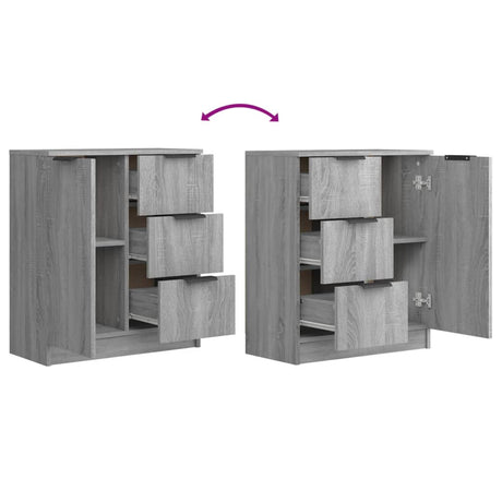 Sideboards 2 Pcs 60X30X70 Cm Engineered Wood