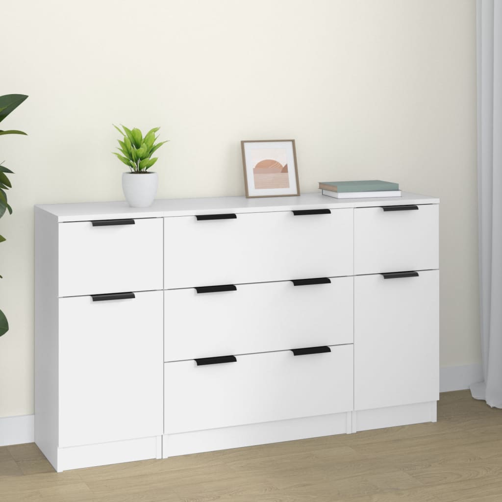 3 Piece Sideboard Set Engineered Wood