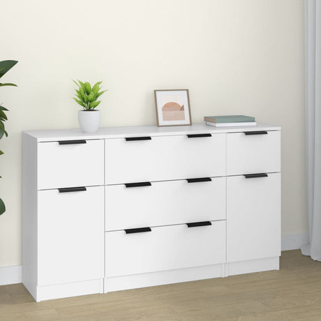 3 Piece Sideboard Set Engineered Wood