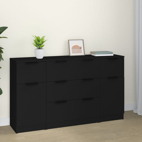 3 Piece Sideboard Set Engineered Wood