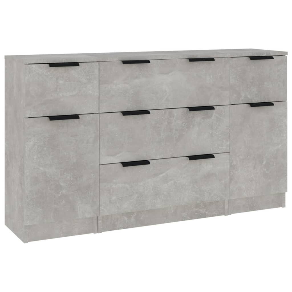 3 Piece Sideboard Set Engineered Wood