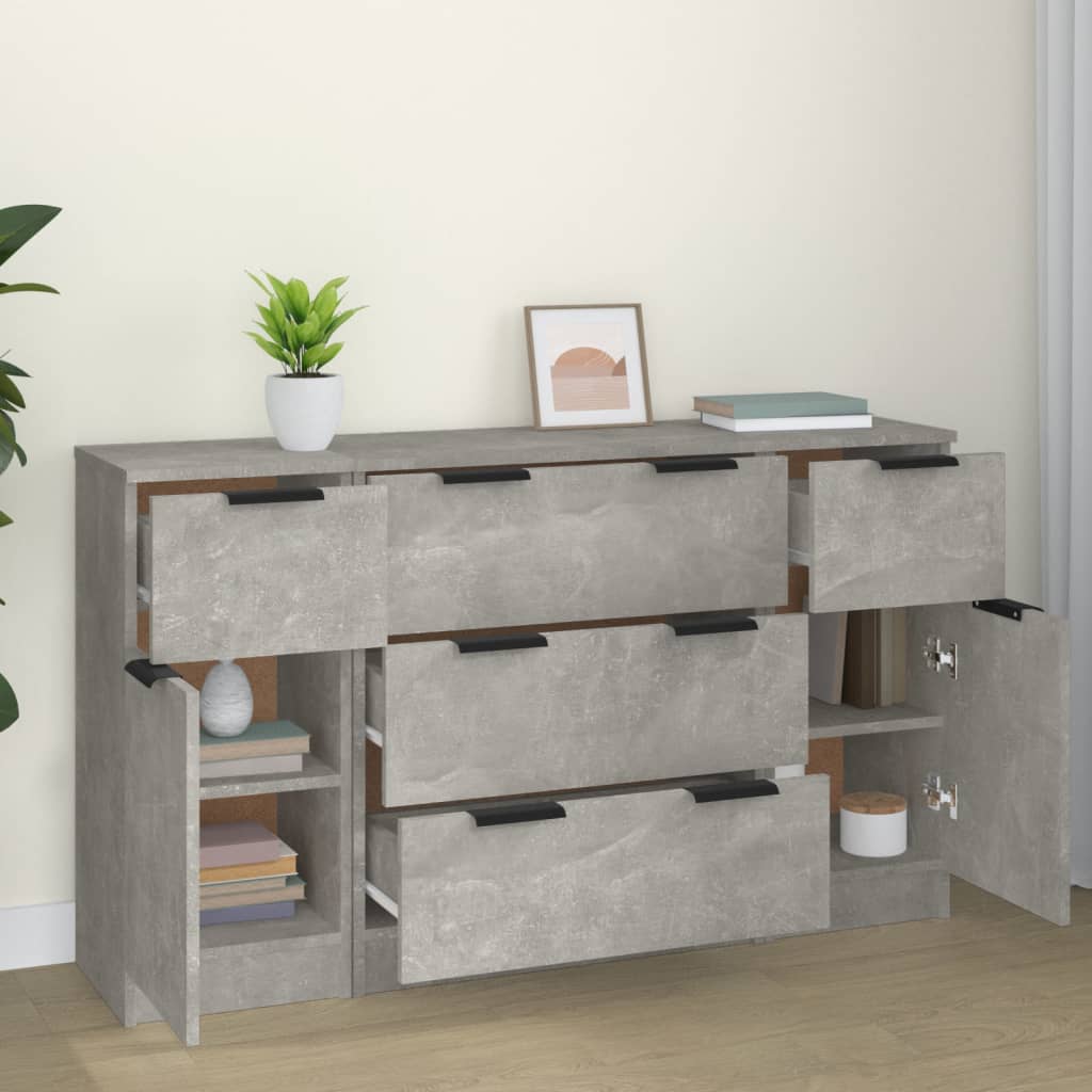 3 Piece Sideboard Set Engineered Wood