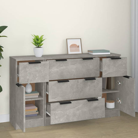 3 Piece Sideboard Set Engineered Wood
