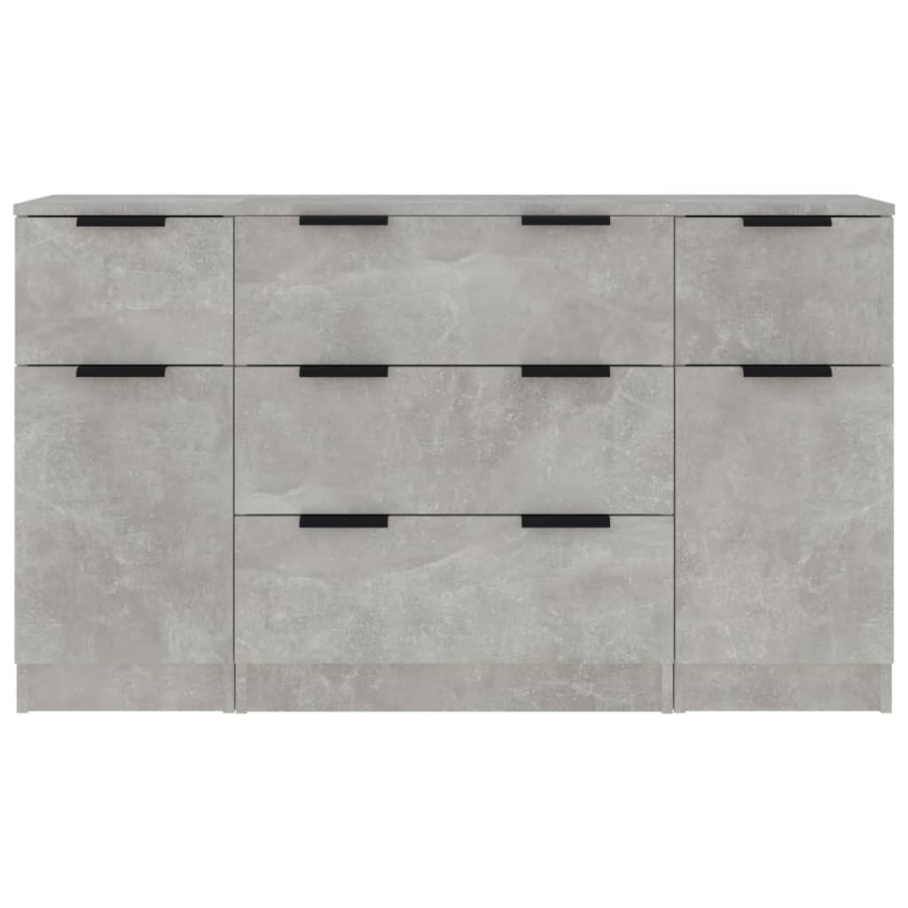 3 Piece Sideboard Set Engineered Wood