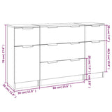 3 Piece Sideboard Set Engineered Wood