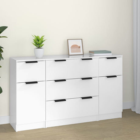 3 Piece Sideboard Set Engineered Wood