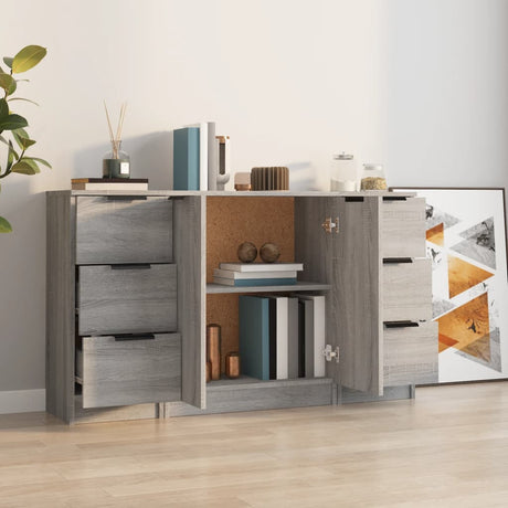 Sideboards 3 Pcs Engineered Wood