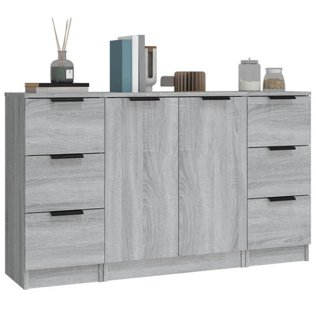 Sideboards 3 Pcs Engineered Wood