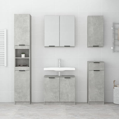 5 Piece Bathroom Cabinet Set Engineered Wood