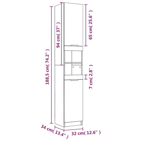 5 Piece Bathroom Cabinet Set Engineered Wood